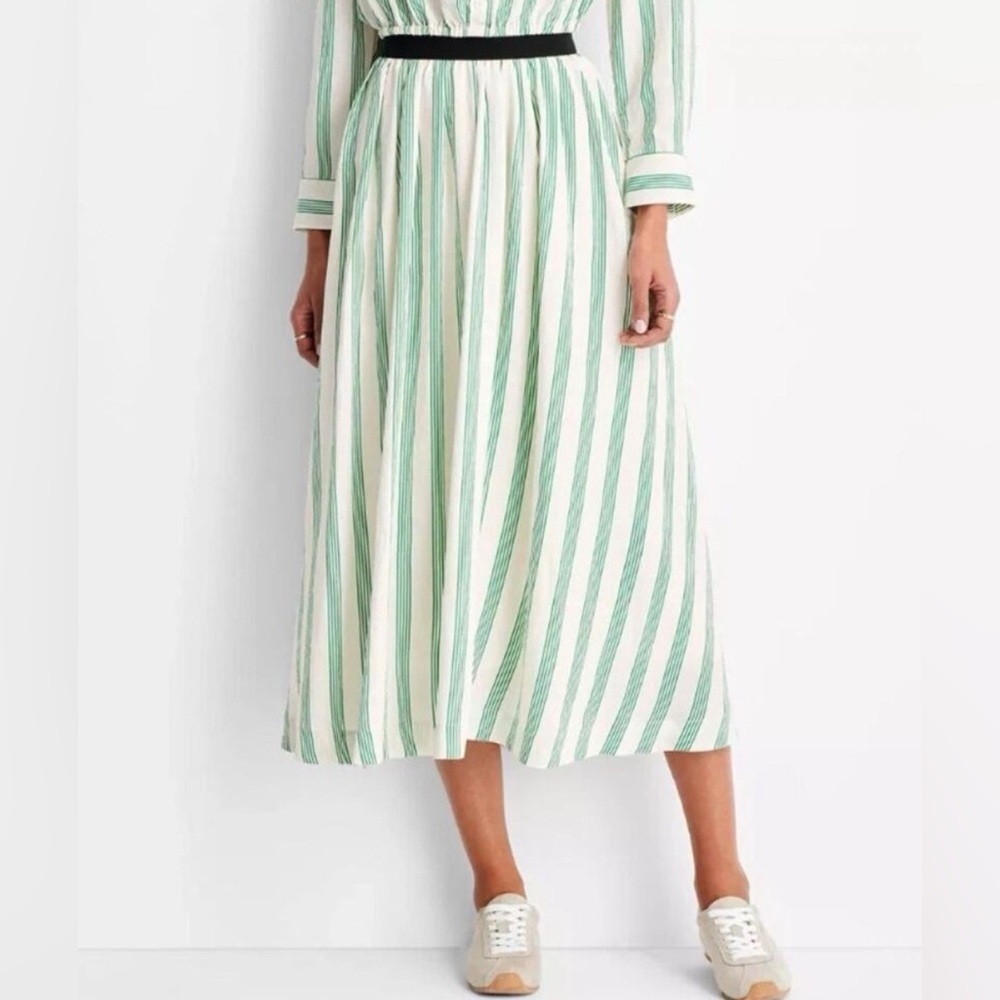 Women's High-Rise Full Lining Midi A-Line Skirt - Future Collective Green XS